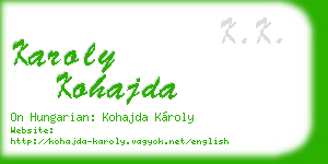 karoly kohajda business card