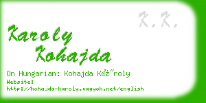 karoly kohajda business card